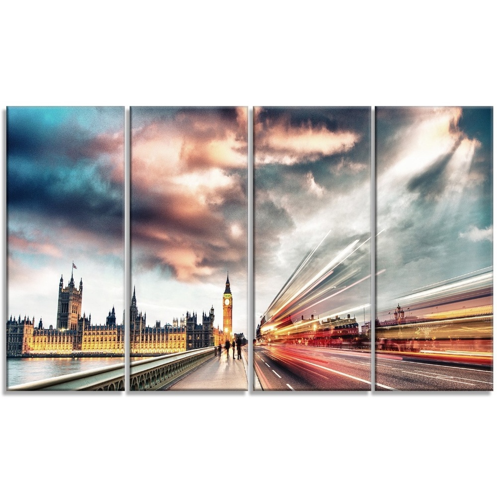 NIB Night Scene of London City Wall Art
